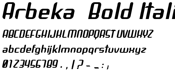 Arbeka  Bold Italic font